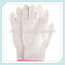 Fabricante hecho punto blanco de los guantes del algodón de 7/10 en China / guante hecho punto blanco natural de la máquina de la computadora